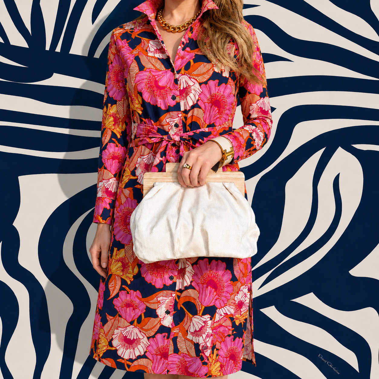 East Bay Clutch- Linen