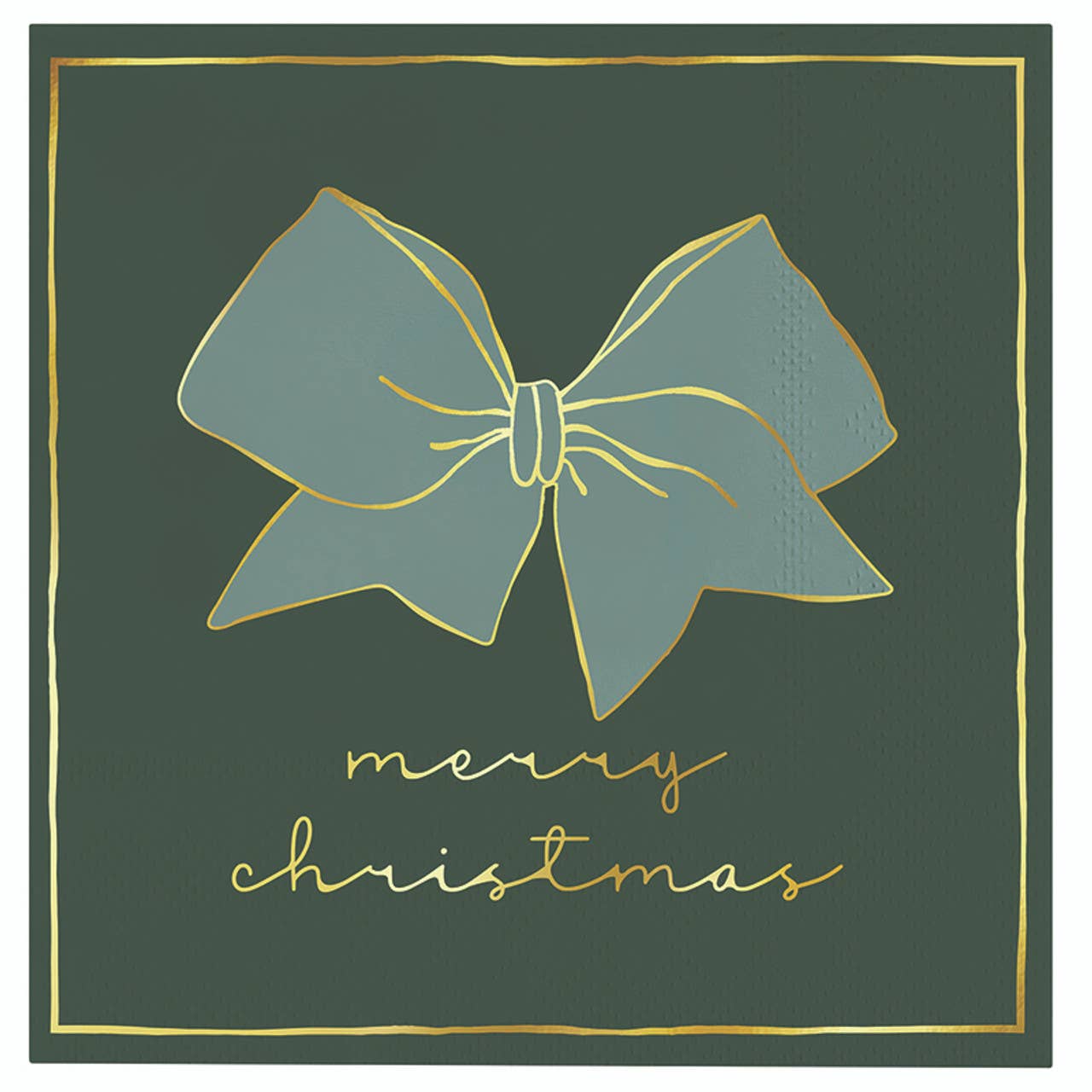 Cocktail Napkins - Merry Christmas Blue Bow