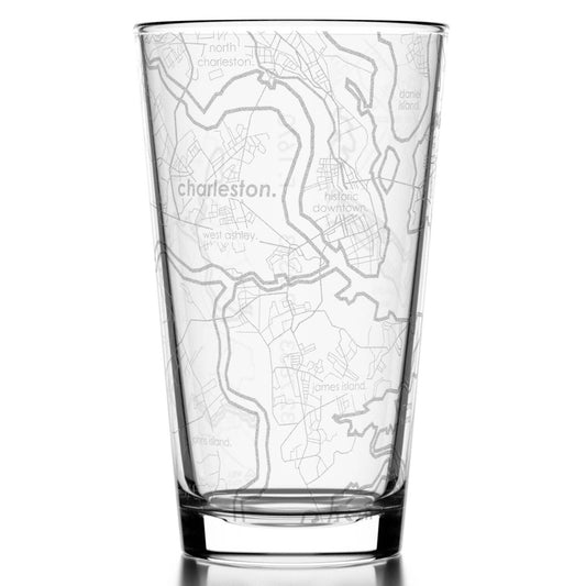 Charleston SC Map Pint Glass