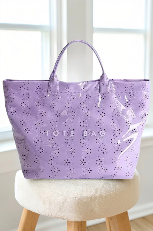 Purple Eyelet TOTE BAG