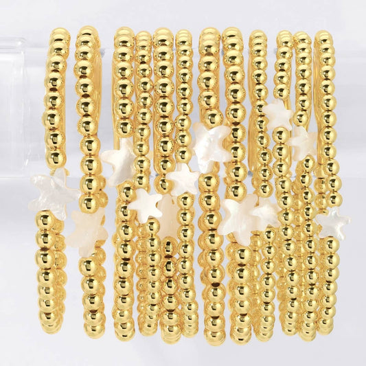 Starfish Stretch Gold Beaded Bracelets