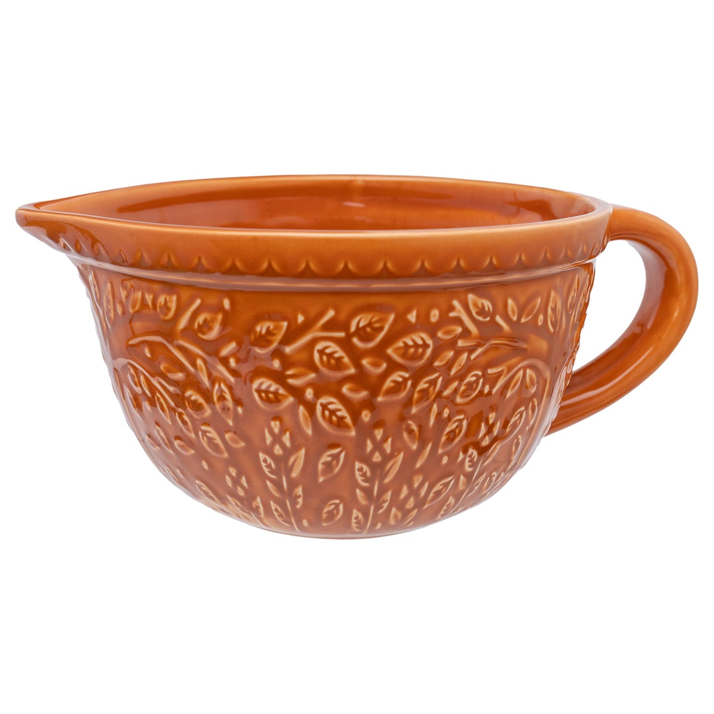 Spicy Orange Leaf Embossed Dolomite Mixing Bowl Large Fall