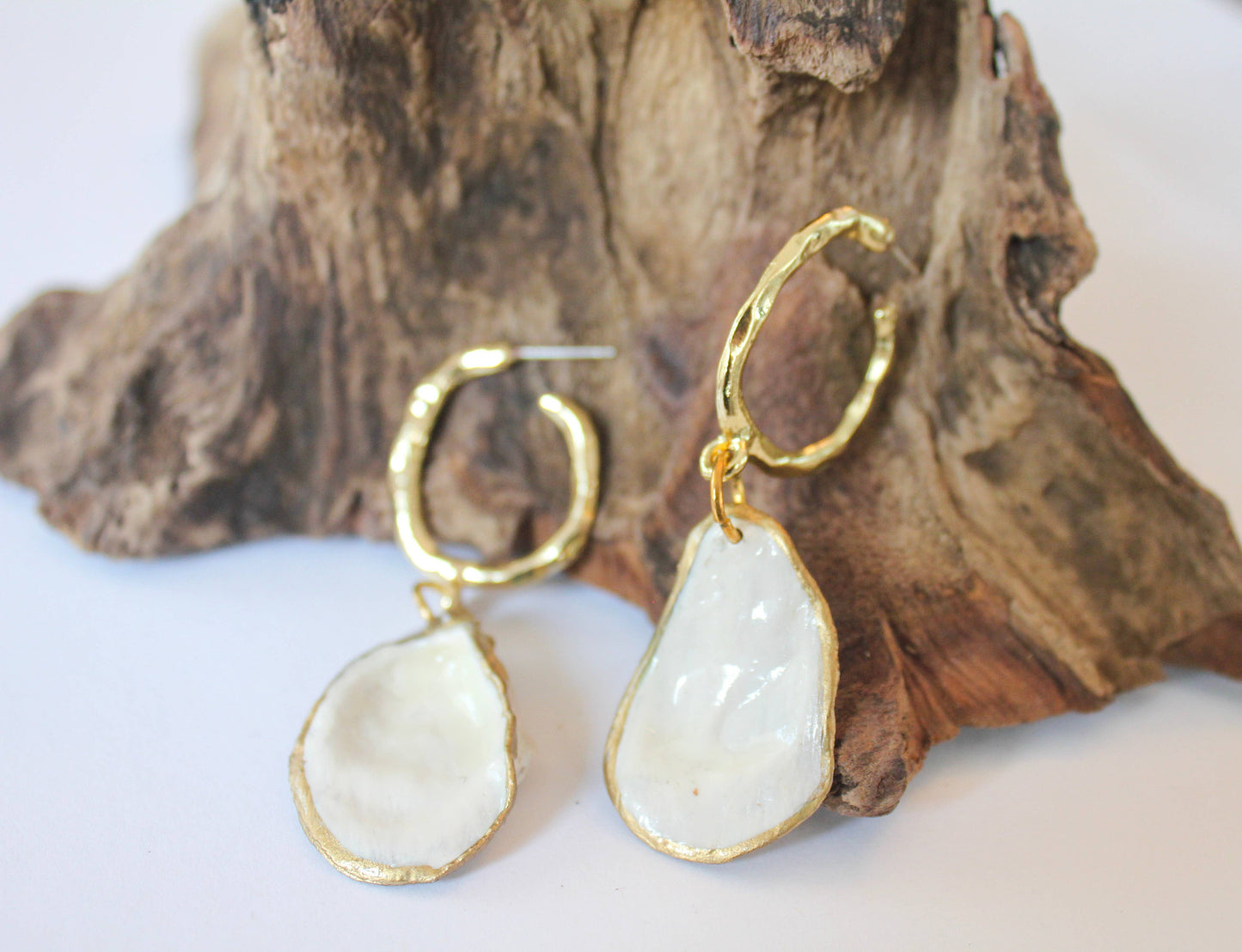 Caroline Hoops ~ Lowcountry Oyster Earrings