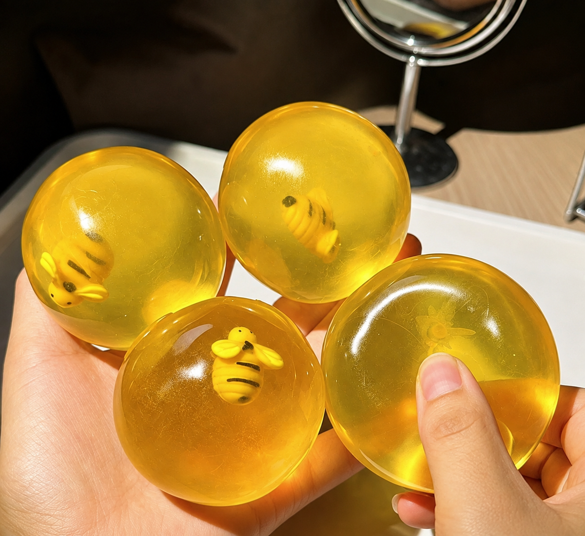 Clear Coconut Oil Squishy Ball Stress Relief Fidget Toy