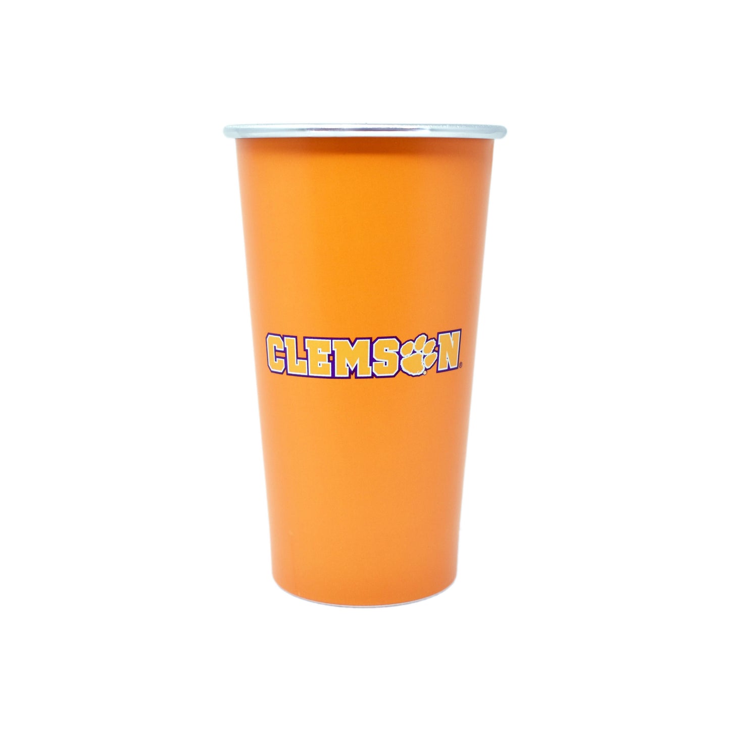 Orange cup with 'Clemson' printed on it color changing