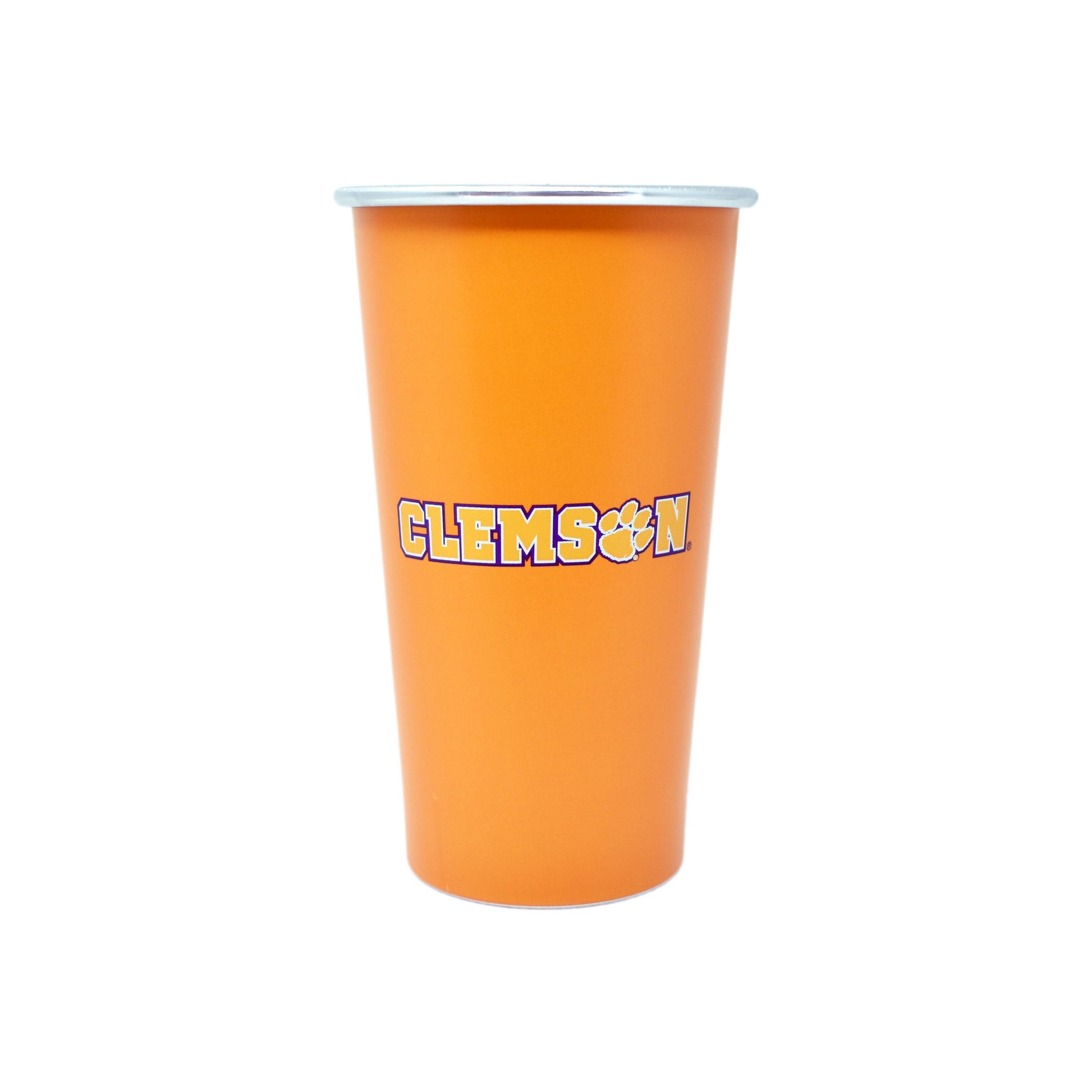 Orange cup with 'Clemson' printed on it color changing