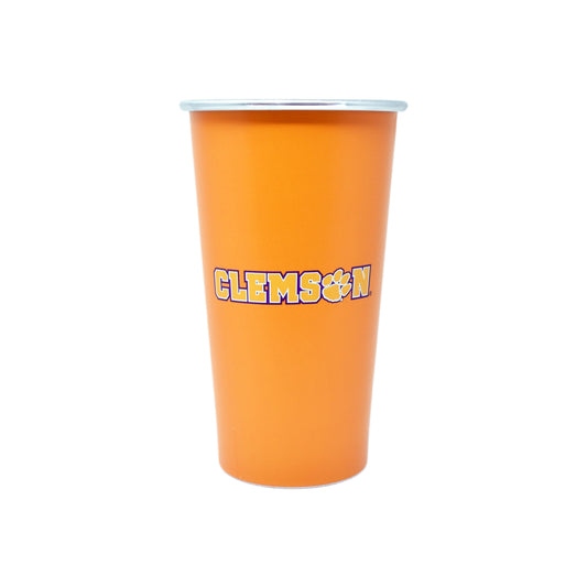 Orange cup with 'Clemson' printed on it color changing