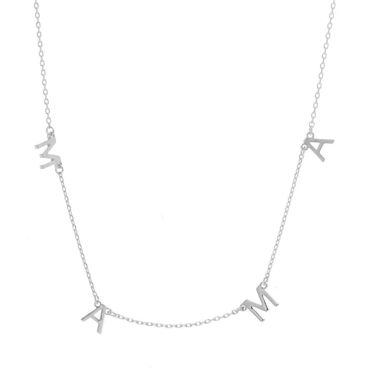 Mini spaced letter mama necklace