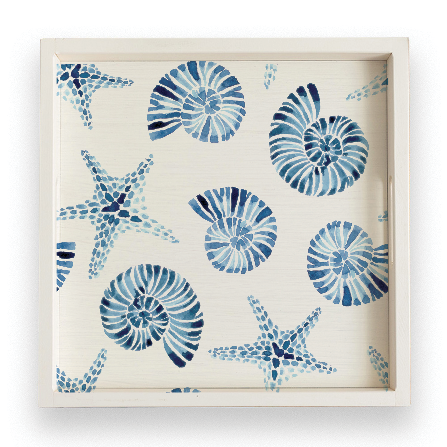 Blue Shell Starfish Pattern Serving Tray