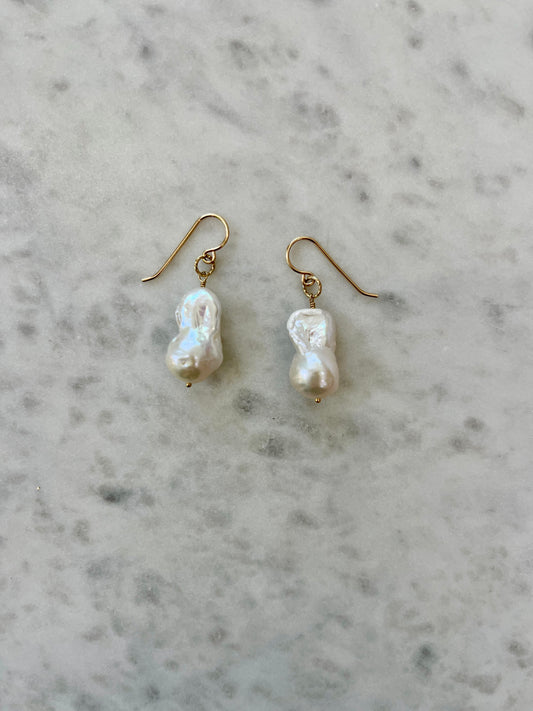 Baroque pearl drop earrings