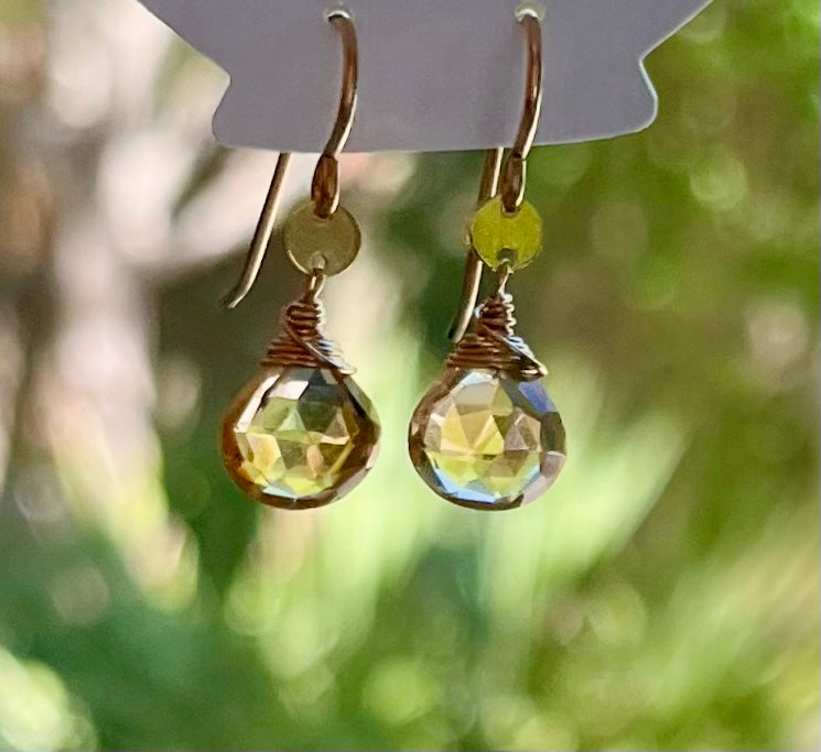 Amazonite min disc earrings