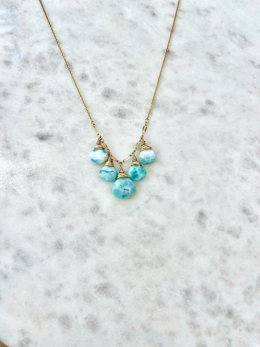 Larimar 5 stone necklace