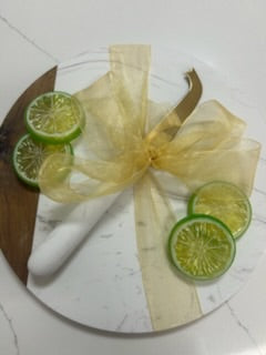 Marble Round Board and Knife