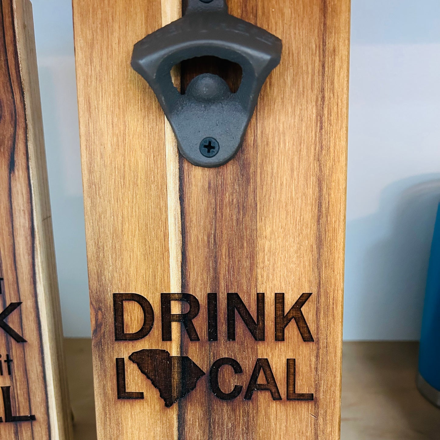 Drink Local Wooden Wall Bottle Opener