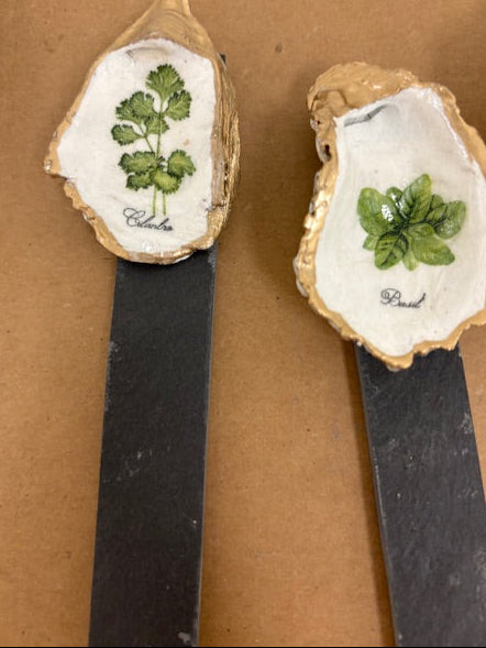 Oyster Herb Garden Stakes