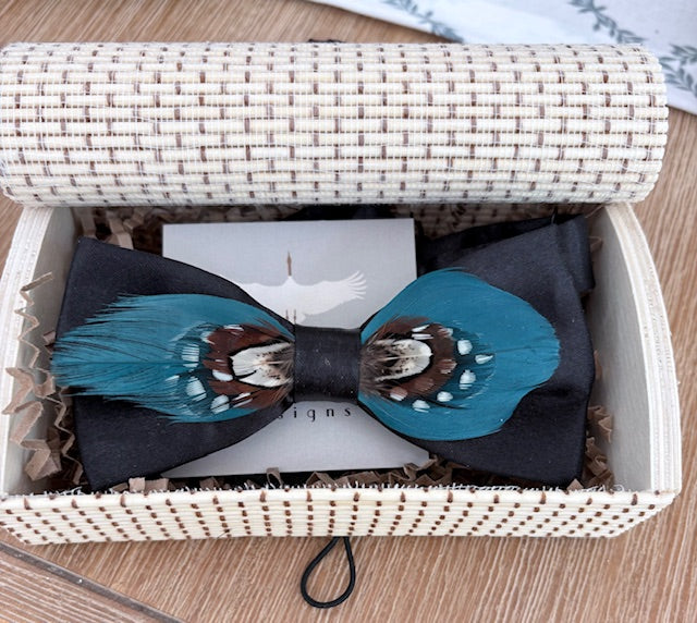 Handmade Feather Bowtie