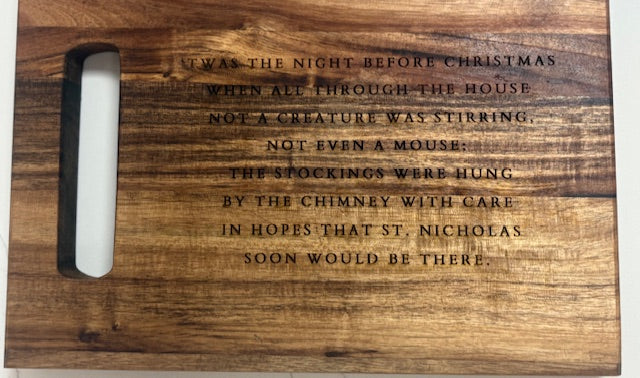 'Twas the Night Before Christmas' Engraved Acacia Cutting Board