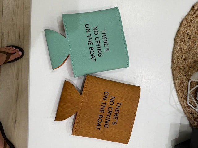 Engraved Faux Leather Koozies