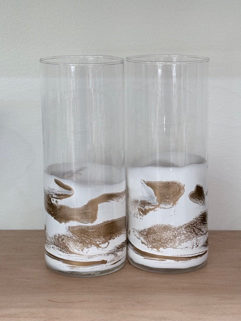 White & Gold Resin Vase