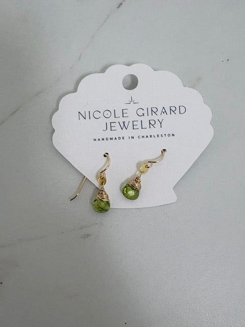 Peridot mini disc earrings