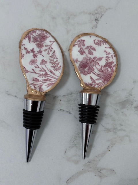 Floral Oyster Wine Toppers