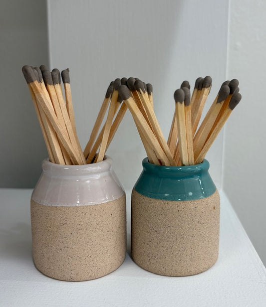 Mini Pottery Match Holder with Striker & Matches