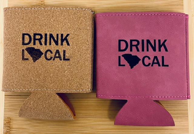 Engraved Faux Leather Koozies