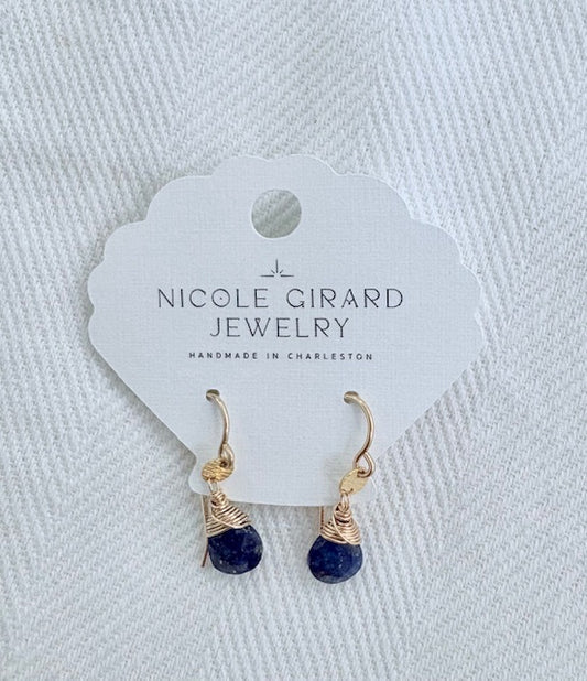 Lapiz Lazuli mini disc earrings