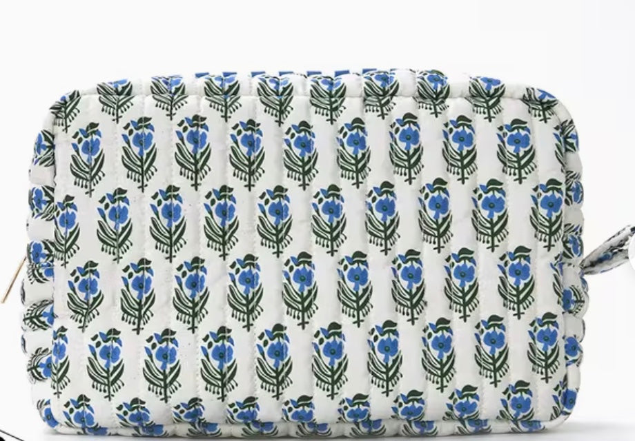 Block Printed Makeup Toiletry Bag