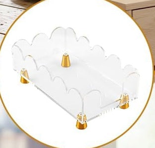 Acrylic Scalloped Dinner Napkin Holder with Feet