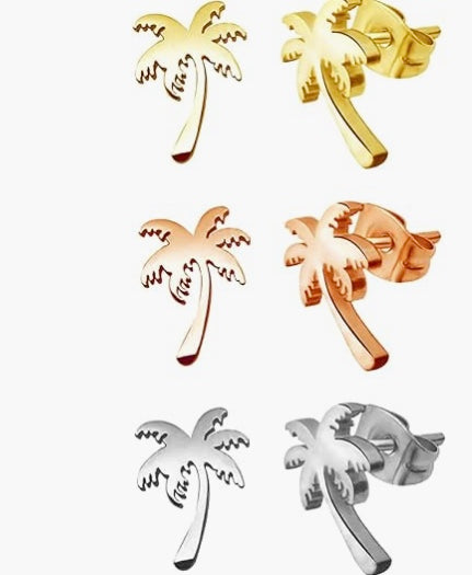Palm Tree Stud Earrings