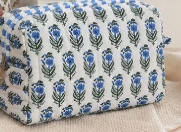Block Printed Makeup Toiletry Bag