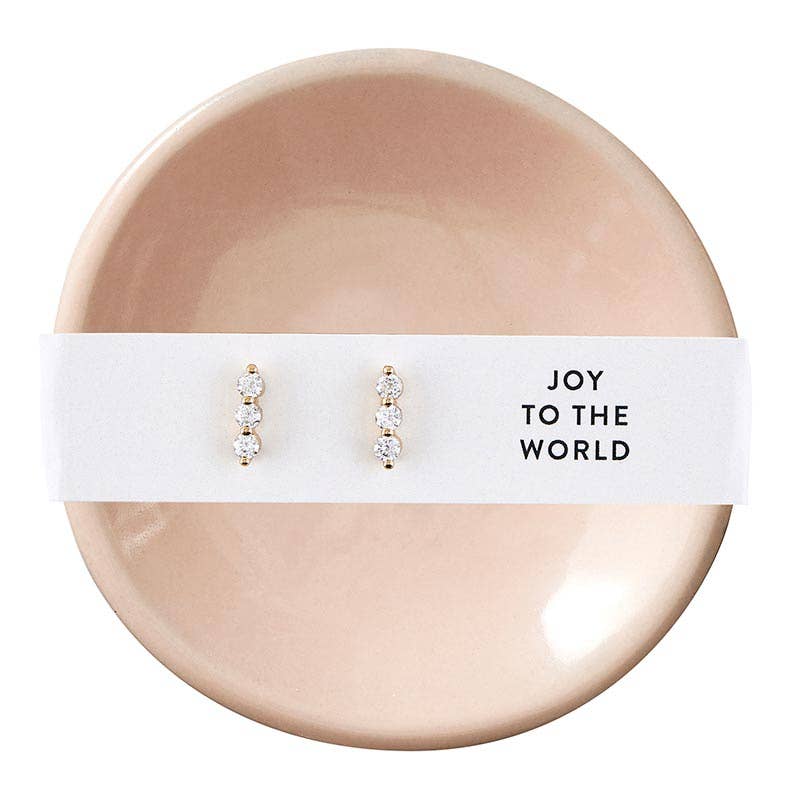 Holiday Stud Earrings & Trinket Tray Sets - Joy to the World