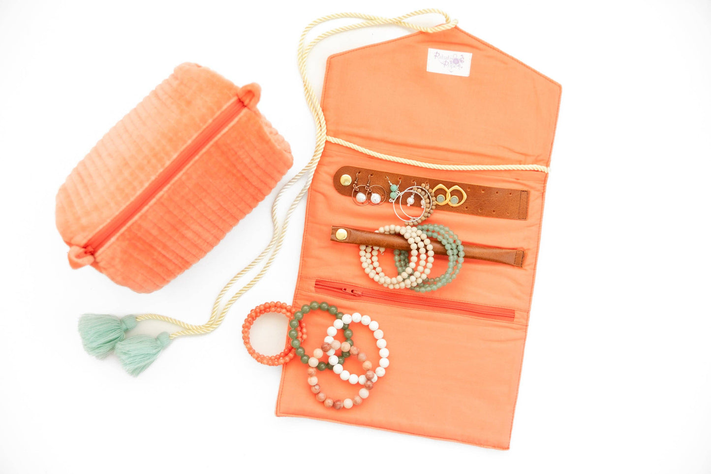 Velvet Jewelry Organizer-Coral