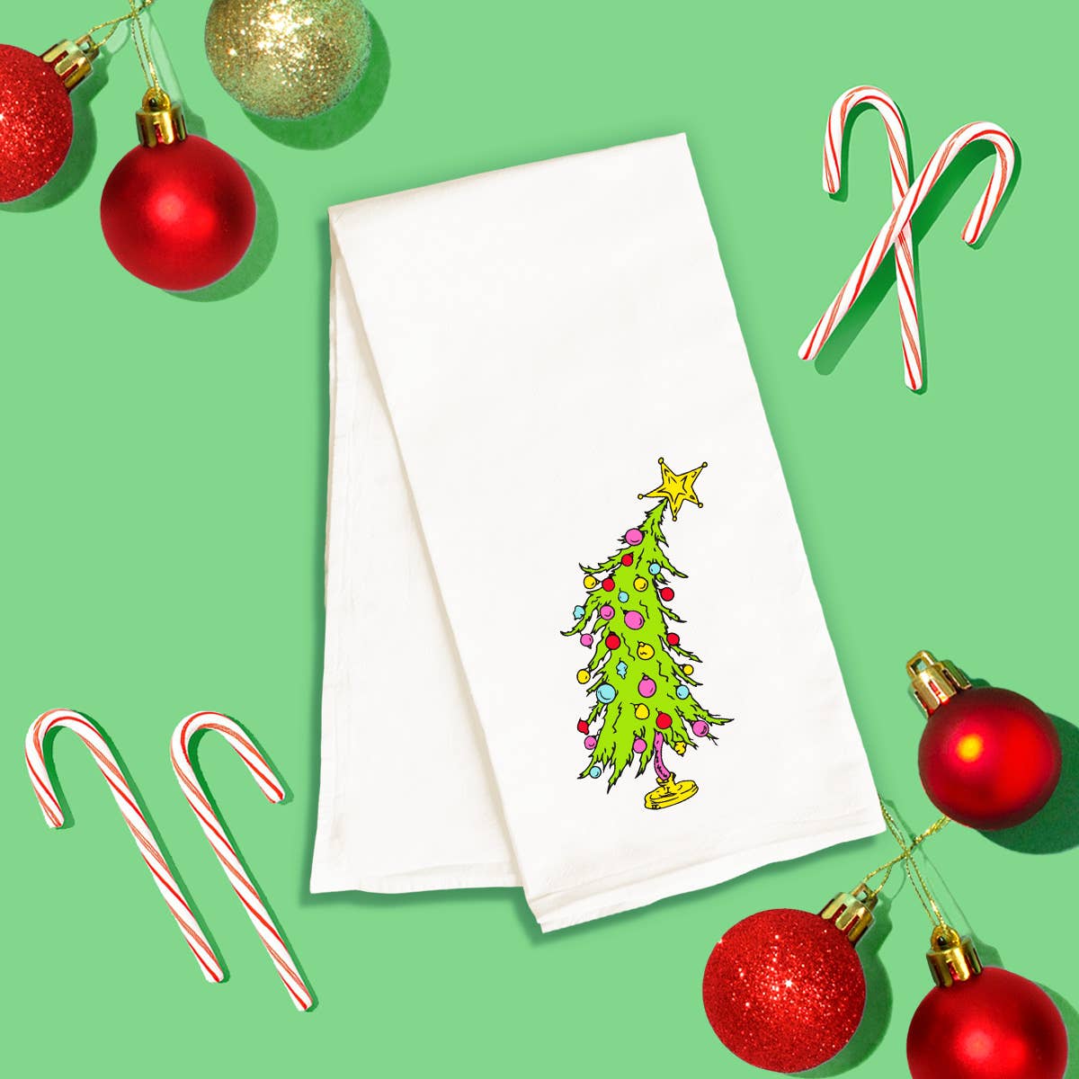 Grinchy Tree Hand Towel