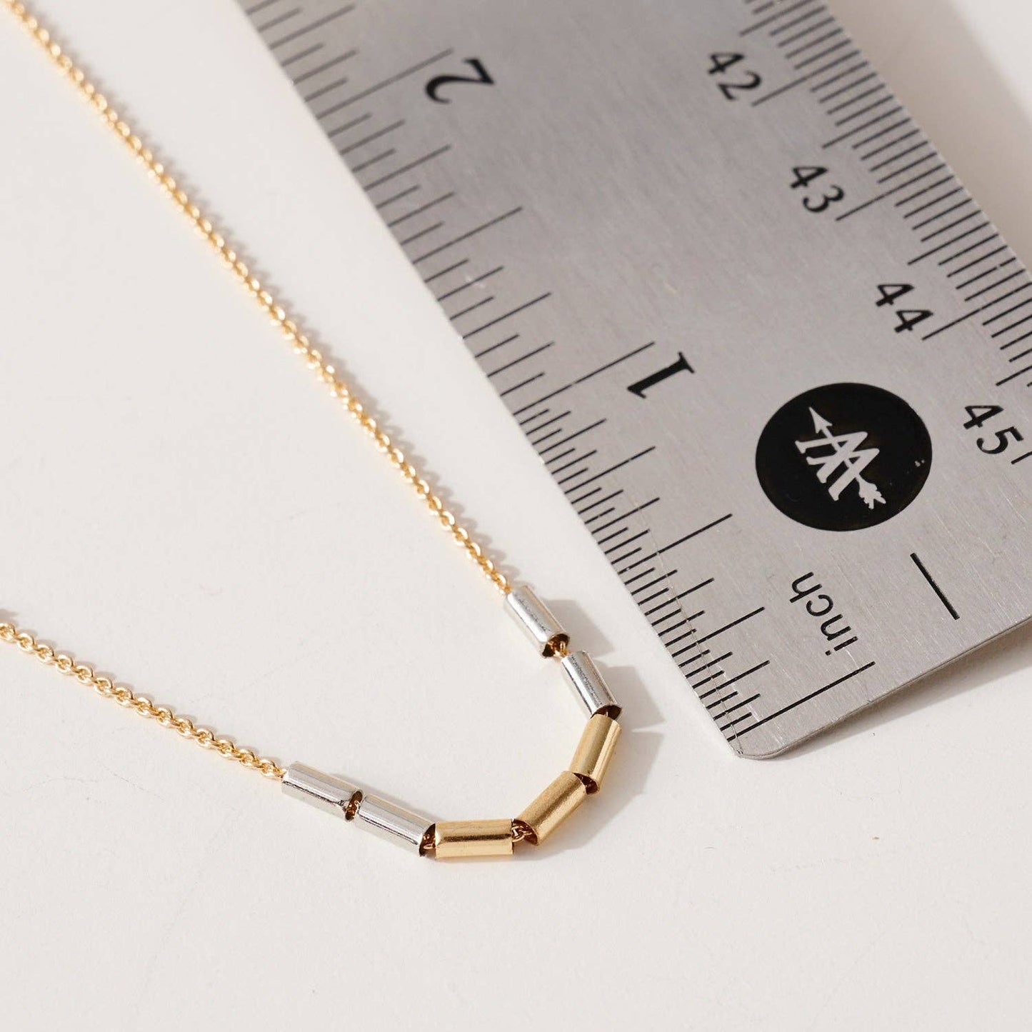 MOM Morse Code Necklace Beaded/Pearl Necklace Gold