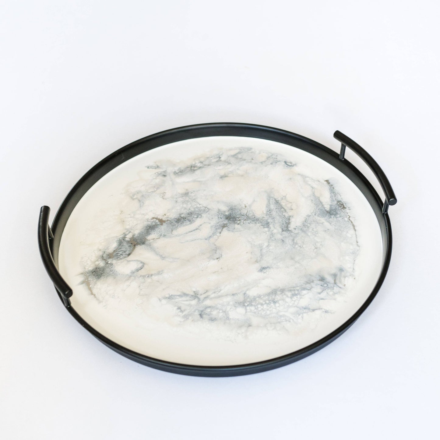 Resin Black Round Tray