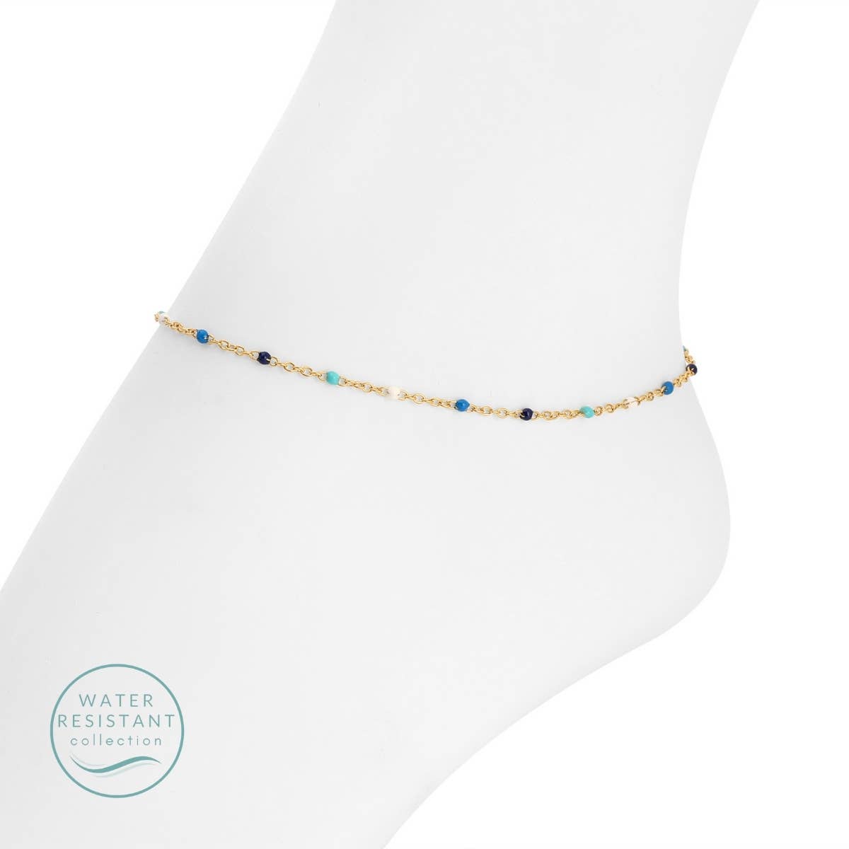 Sweetly Colored Delicate Chain Anklet, Water Resistant