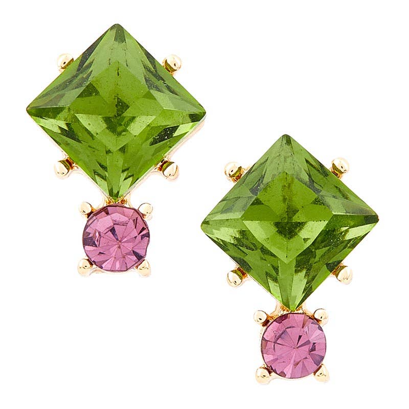 Holiday Stud Earrings & Trinket Tray Sets- Tree Tops Glisten