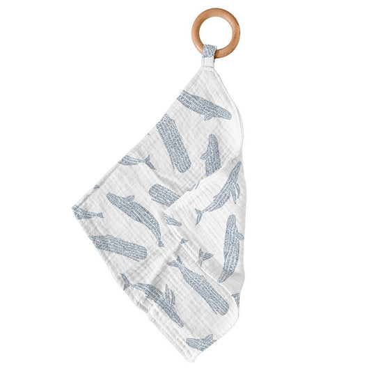Blue Shadow Whales Bamboo Newcastle Teether