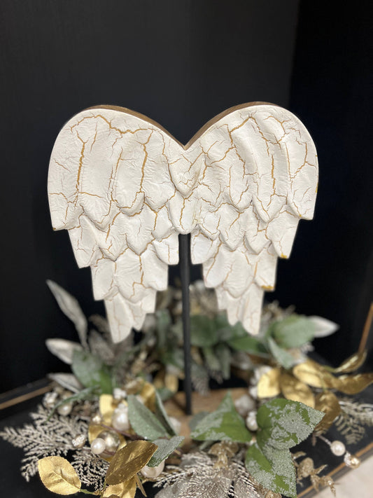 Gold Crackled Angel Wings