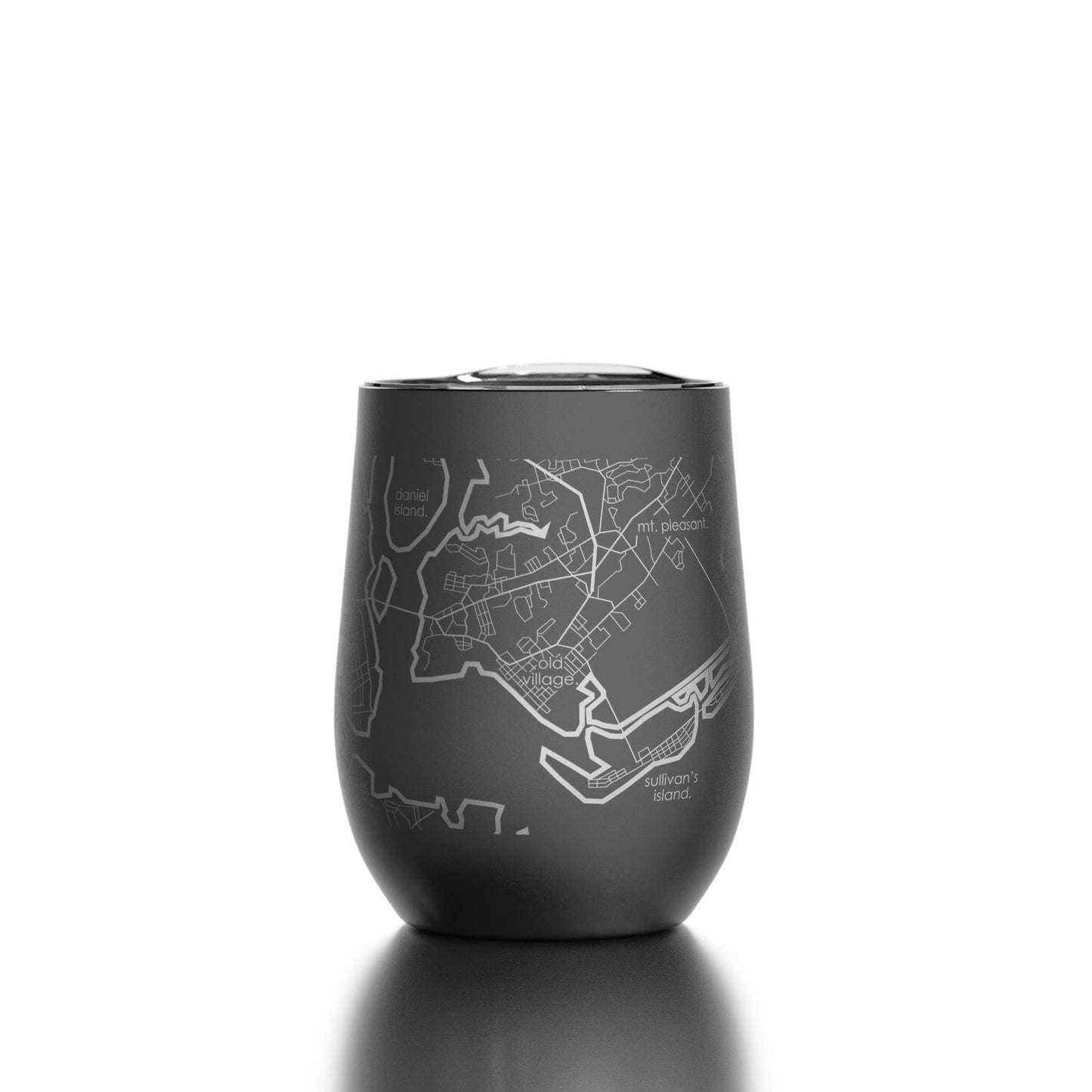 Charleston SC Map 12 oz Insulated Wine Tumbler