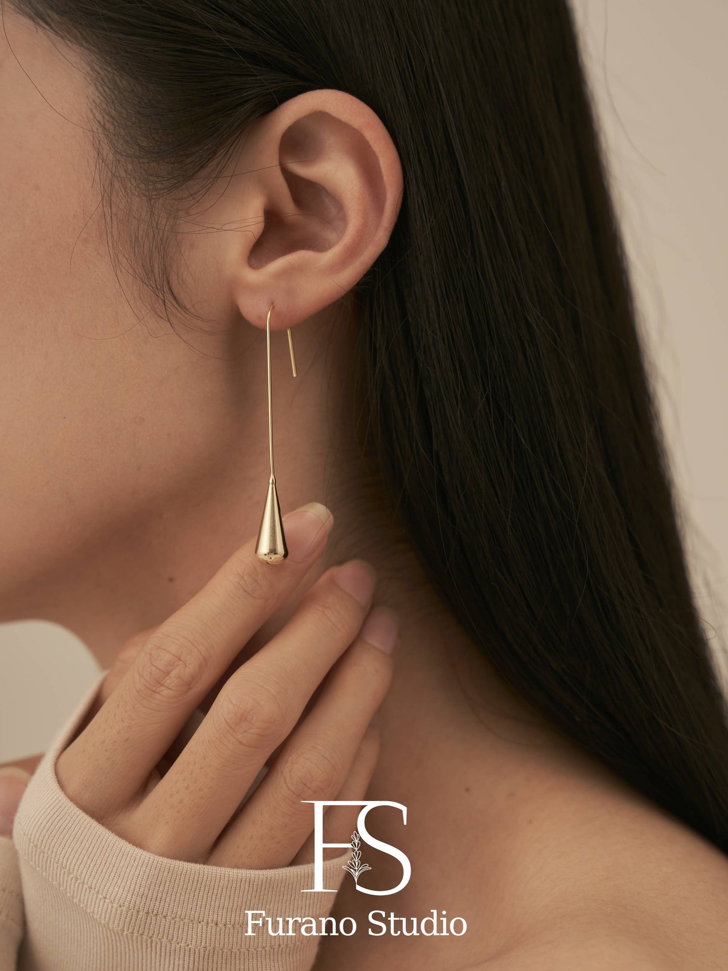 14K Gold Plated Dainty Water drop earrings