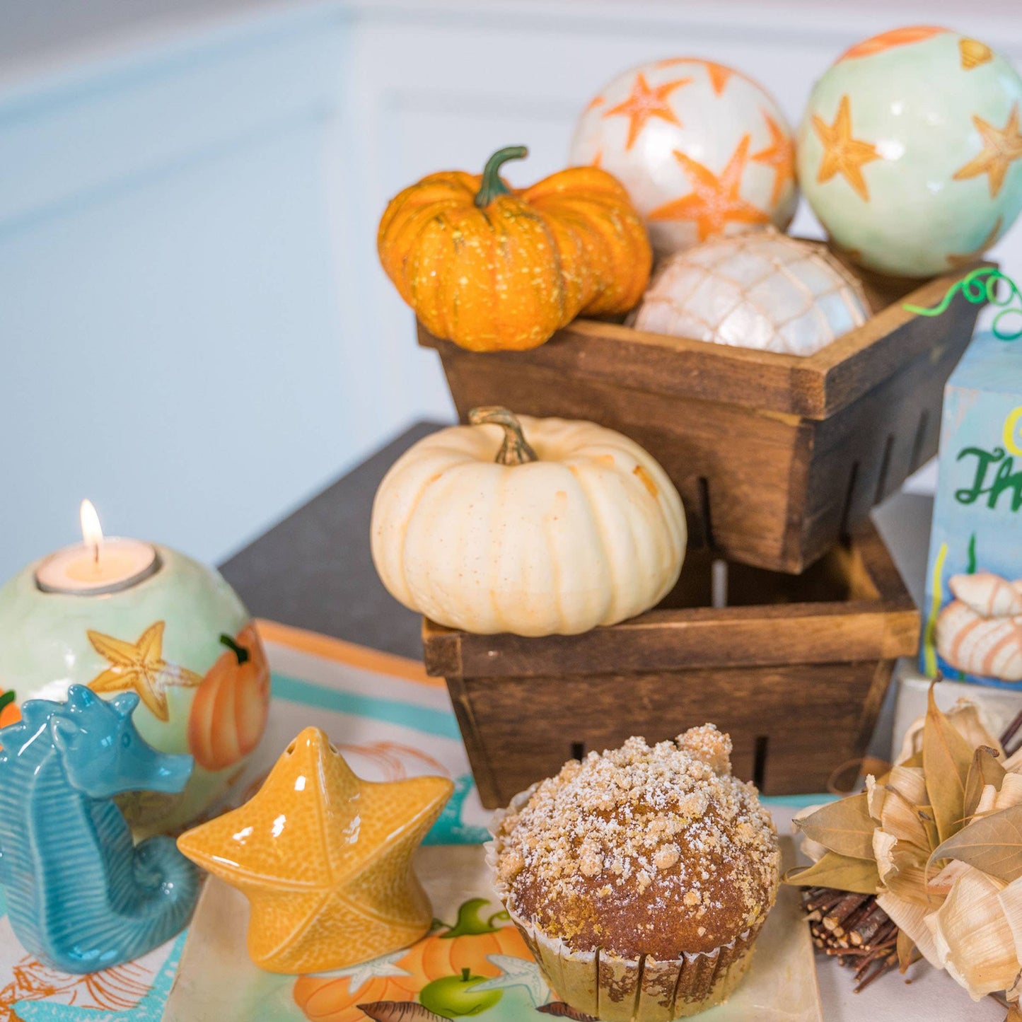 Fall/Harvest Give Thanks Pumpkin Capiz Ball