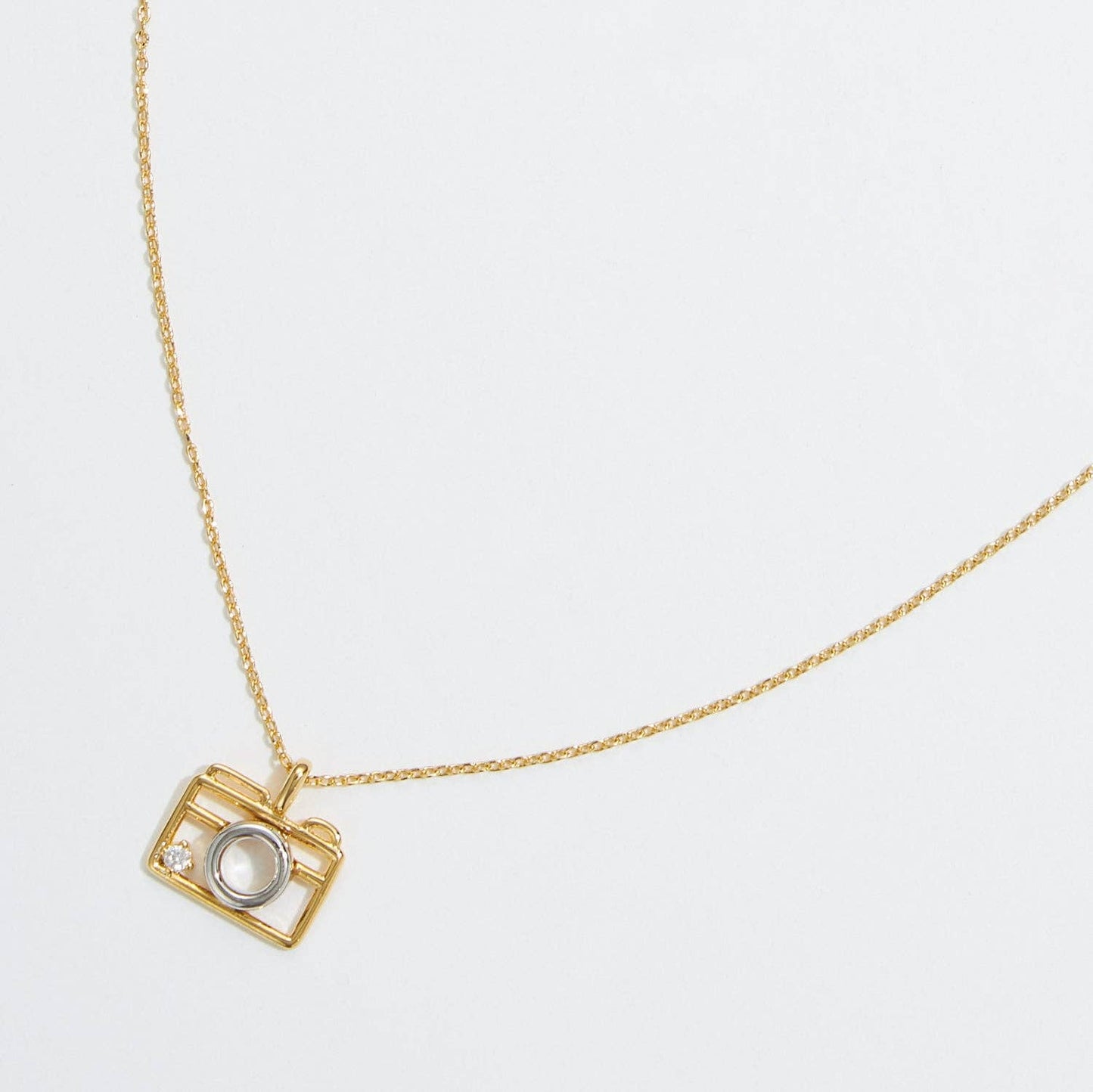 Gold Dipped Camera Pendant Necklace