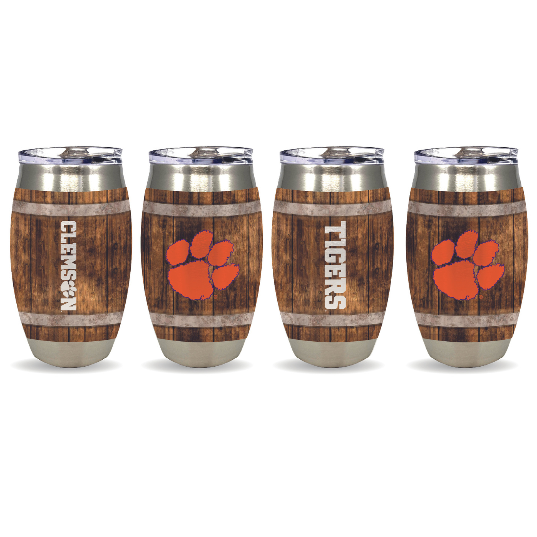 15oz Clemson Tigers Barrel Tumbler