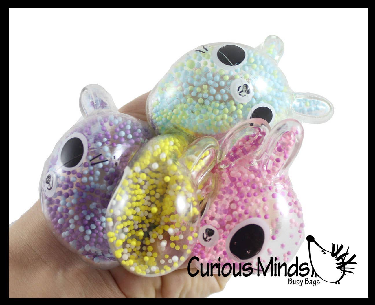 1 Bunny Fidget Balls - Air and Styrofoam Bead Filled Squeeze
