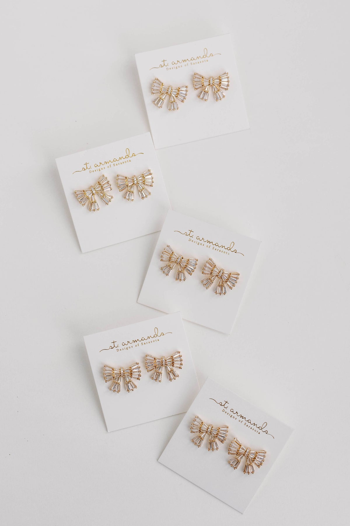 Gold Maxi Sparkle Statement Stud Bow Earrings