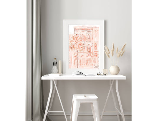 MONOTONE CHARLESTON PEACH - Art Print