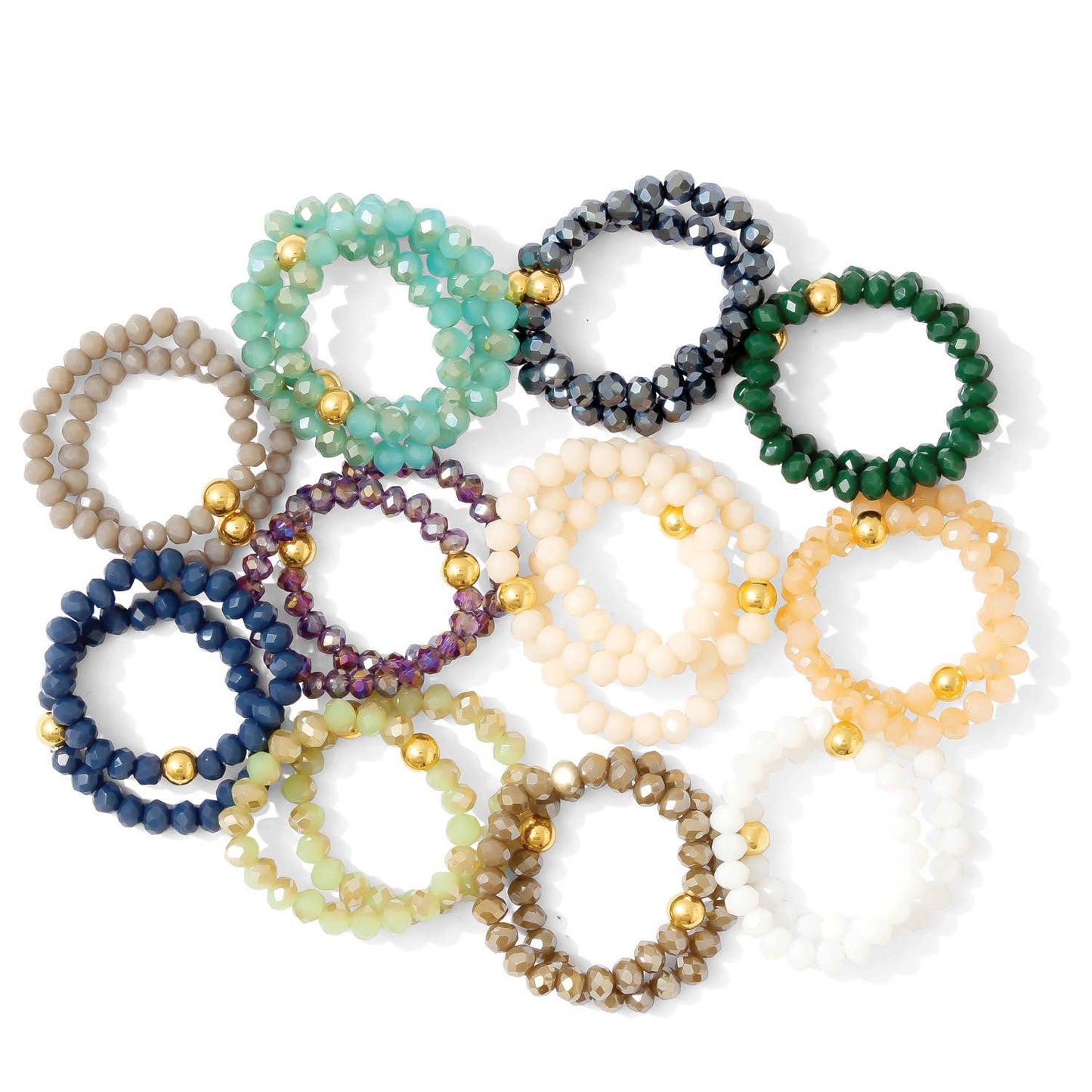 Seed Bead ~ Stretch Crystal Ring - Assorted